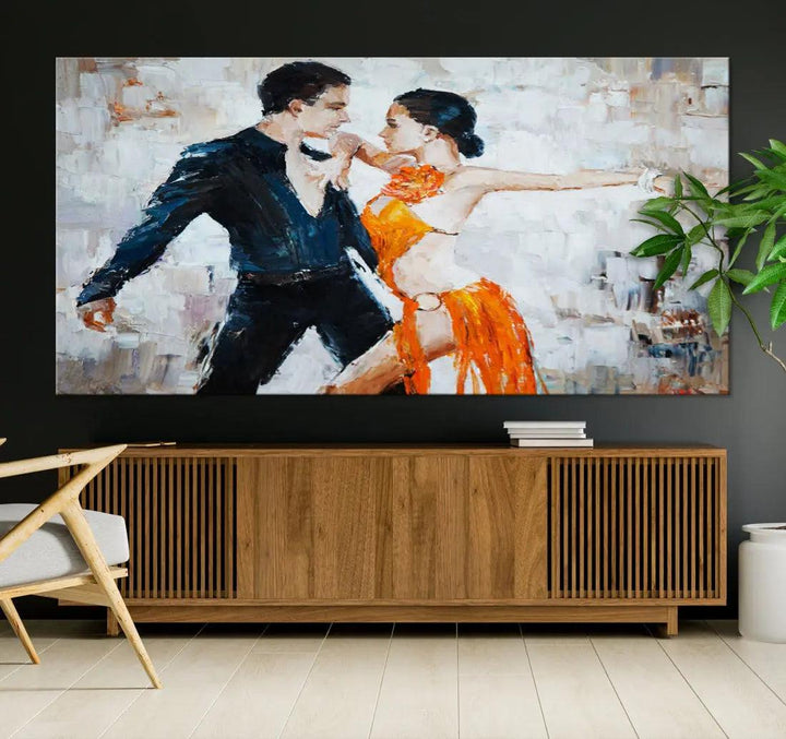 Dancing Couple Oil Painting Modern Large Wall Art Canvas Print