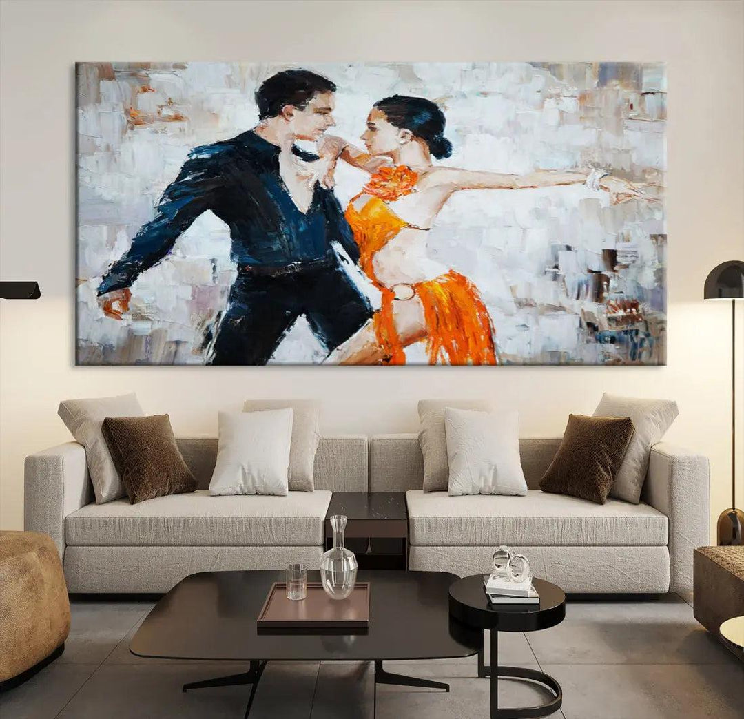 Dancing Couple Oil Painting Modern Large Wall Art Canvas Print