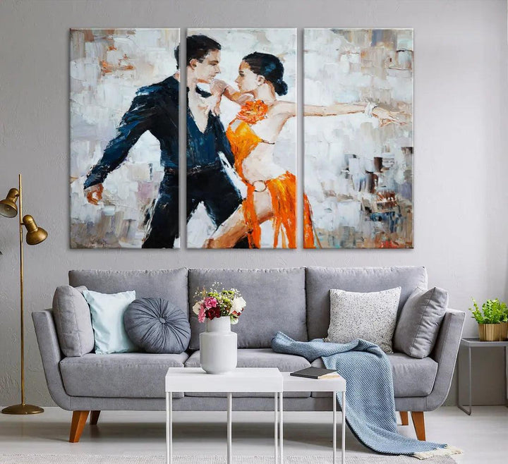 Dancing Couple Oil Painting Modern Large Wall Art Canvas Print