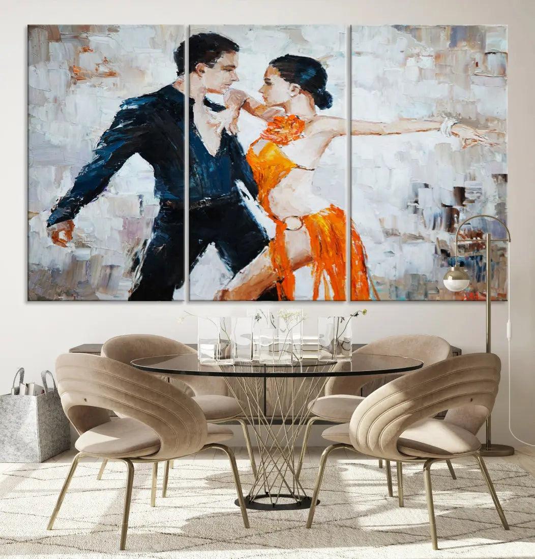 Dancing Couple Oil Painting Modern Large Wall Art Canvas Print