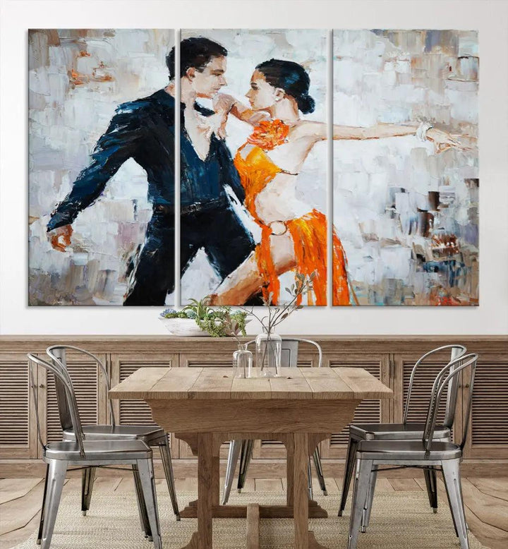 Dancing Couple Oil Painting Modern Large Wall Art Canvas Print