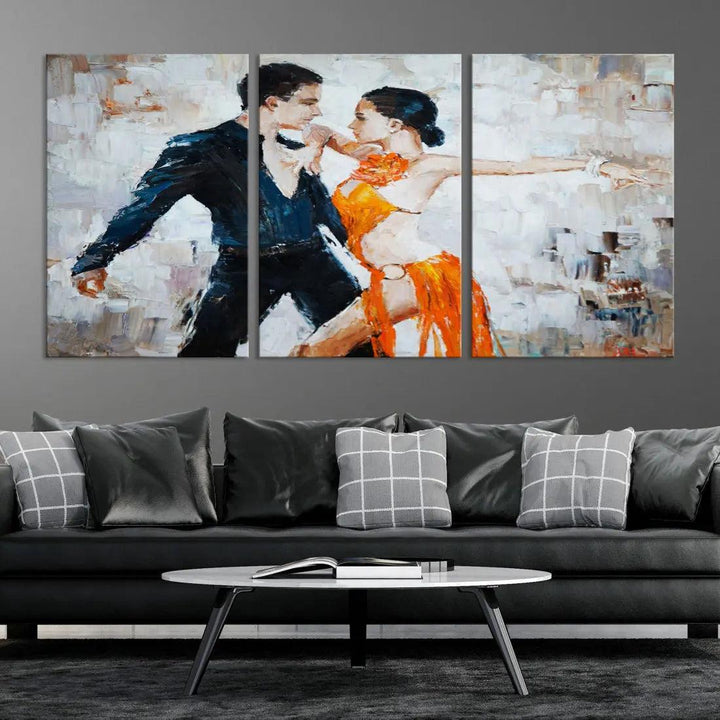 Dancing Couple Oil Painting Modern Large Wall Art Canvas Print