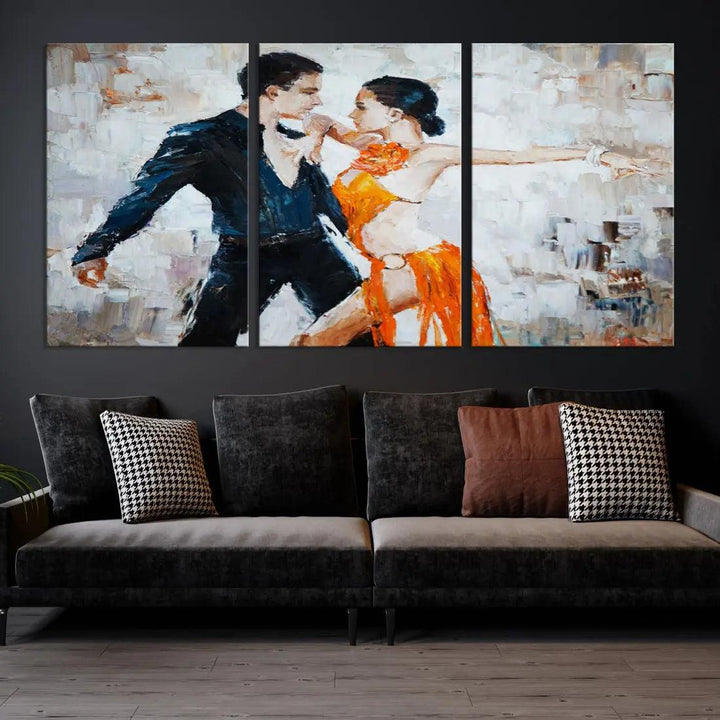 Dancing Couple Oil Painting Modern Large Wall Art Canvas Print