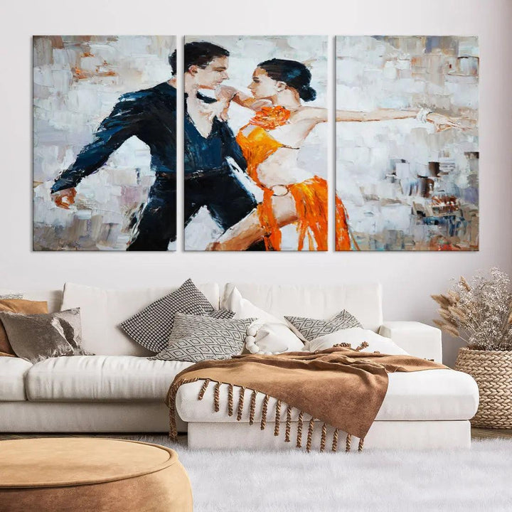 Dancing Couple Oil Painting Modern Large Wall Art Canvas Print