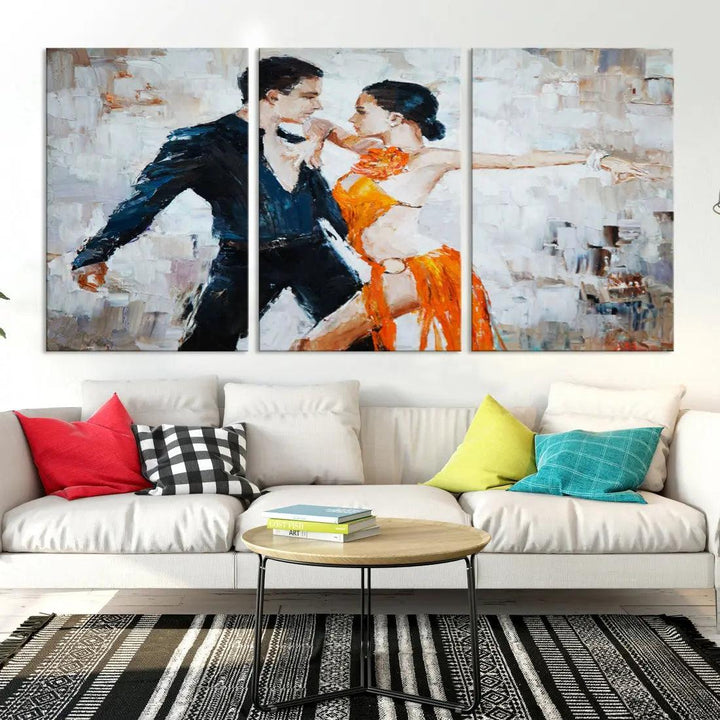 Dancing Couple Oil Painting Modern Large Wall Art Canvas Print