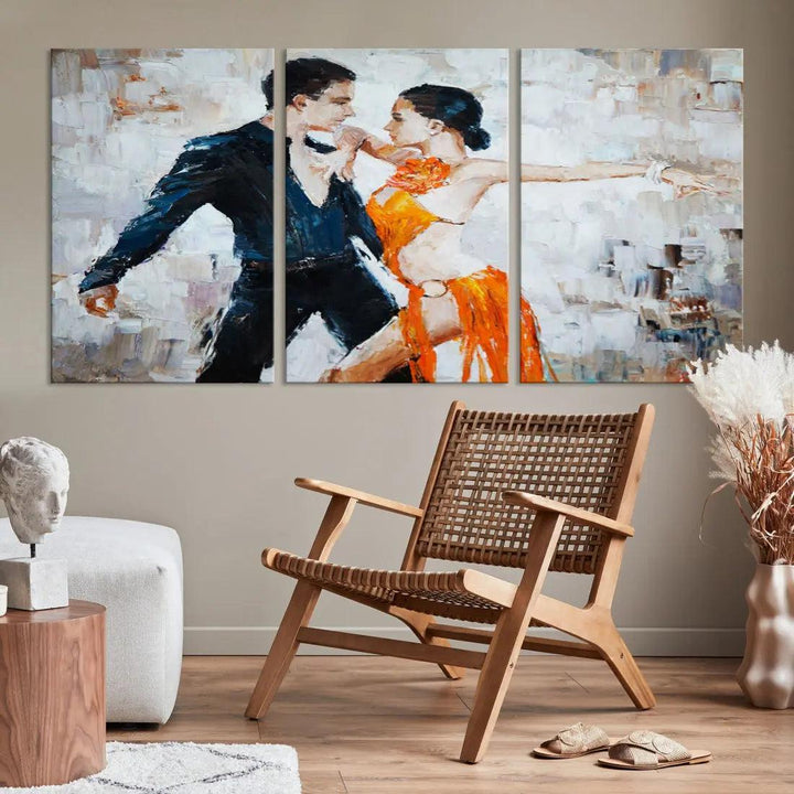 Dancing Couple Oil Painting Modern Large Wall Art Canvas Print