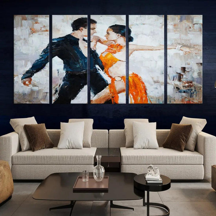 Dancing Couple Oil Painting Modern Large Wall Art Canvas Print