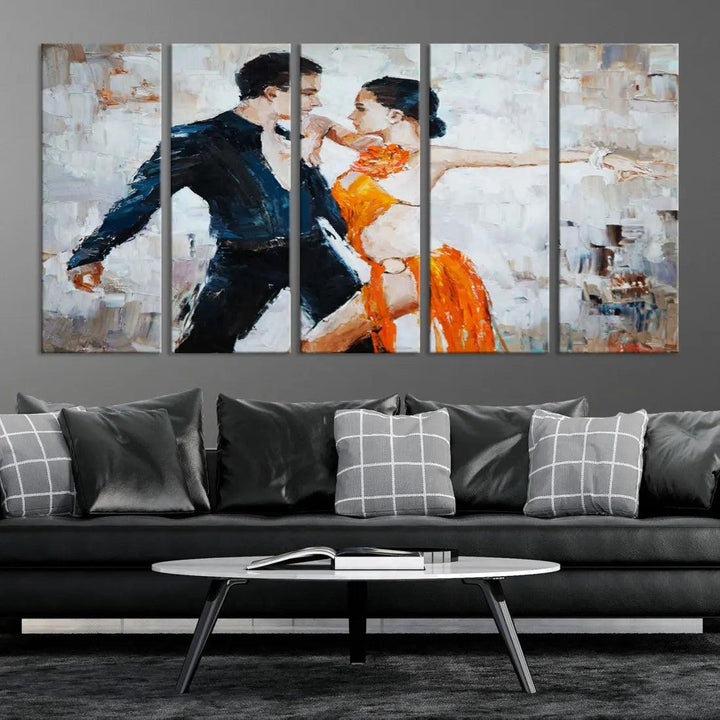 Dancing Couple Oil Painting Modern Large Wall Art Canvas Print