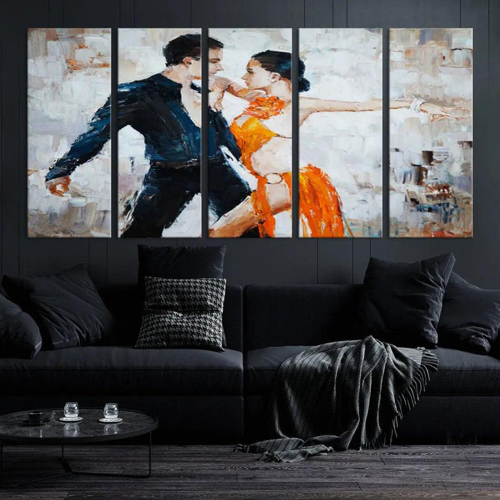 Dancing Couple Oil Painting Modern Large Wall Art Canvas Print