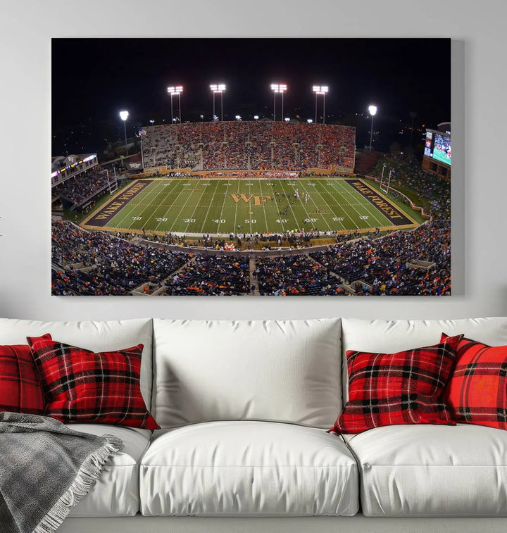 Demon Deacons Football Team Print - Winston-Salem Allegacy Federal Credit Union Stadium Wall Art Canvas Print