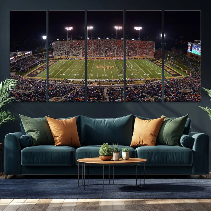 Demon Deacons Football Team Print - Winston-Salem Allegacy Federal Credit Union Stadium Wall Art Canvas Print