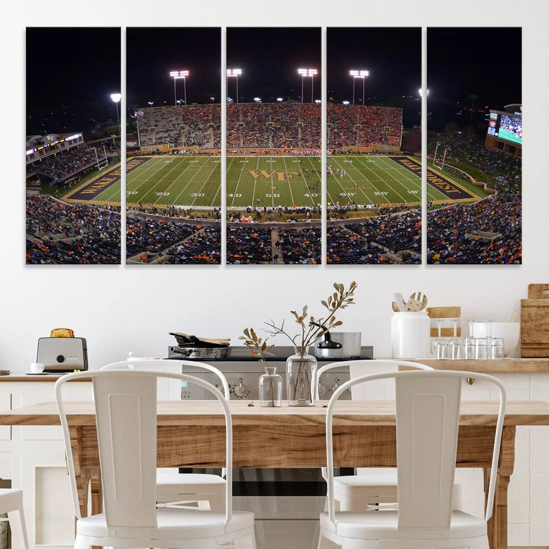 Demon Deacons Football Team Print - Winston-Salem Allegacy Federal Credit Union Stadium Wall Art Canvas Print