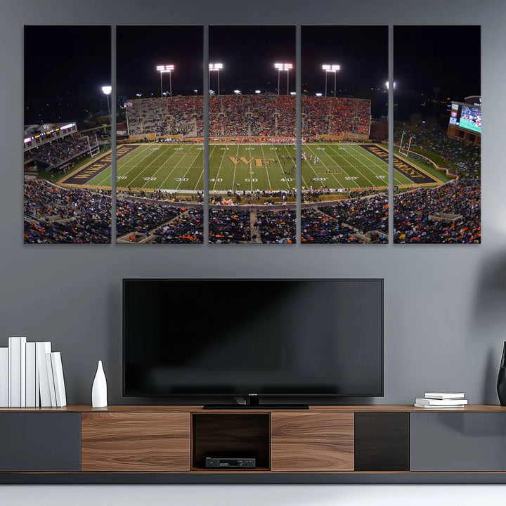 Demon Deacons Football Team Print - Winston-Salem Allegacy Federal Credit Union Stadium Wall Art Canvas Print