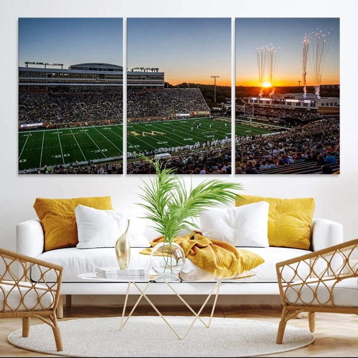 Demon Deacons Football Team Print - Winston-Salem Allegacy Federal Credit Union Stadium Wall Art Canvas Print