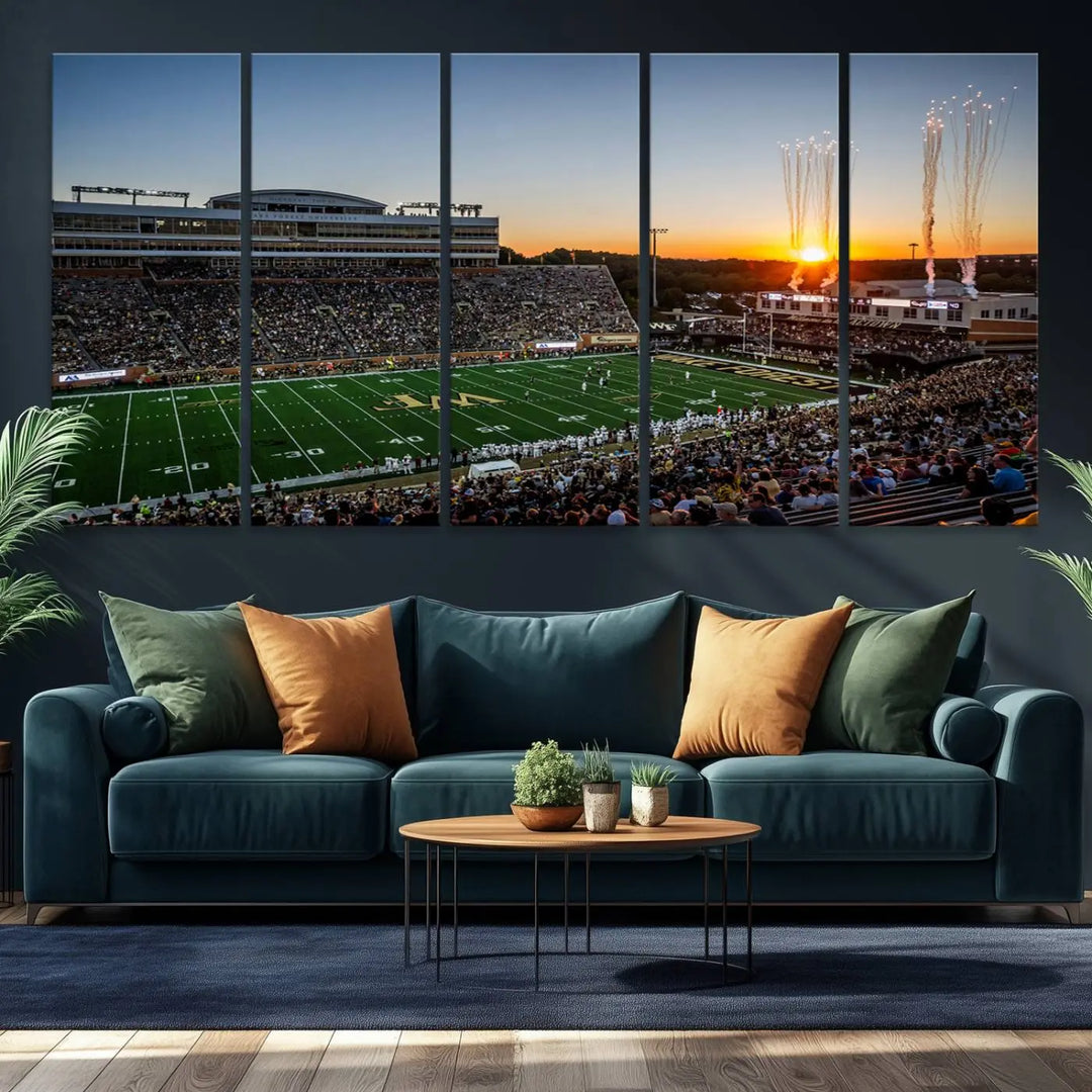 Demon Deacons Football Team Print - Winston-Salem Allegacy Federal Credit Union Stadium Wall Art Canvas Print