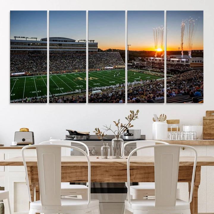 Demon Deacons Football Team Print - Winston-Salem Allegacy Federal Credit Union Stadium Wall Art Canvas Print