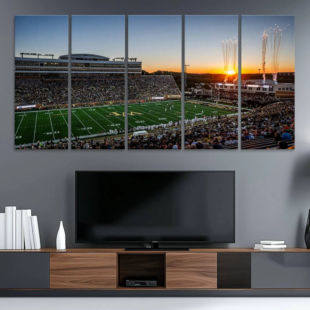 Demon Deacons Football Team Print - Winston-Salem Allegacy Federal Credit Union Stadium Wall Art Canvas Print