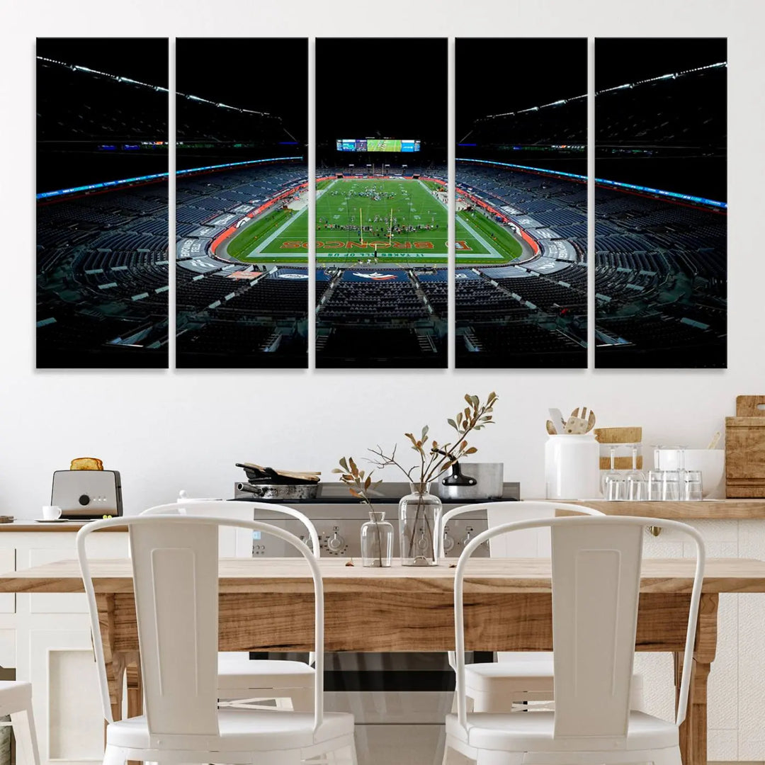 Denver Broncos Football Team Print - Denver Empower Field at Mile High Stadium Wall Art Canvas Print