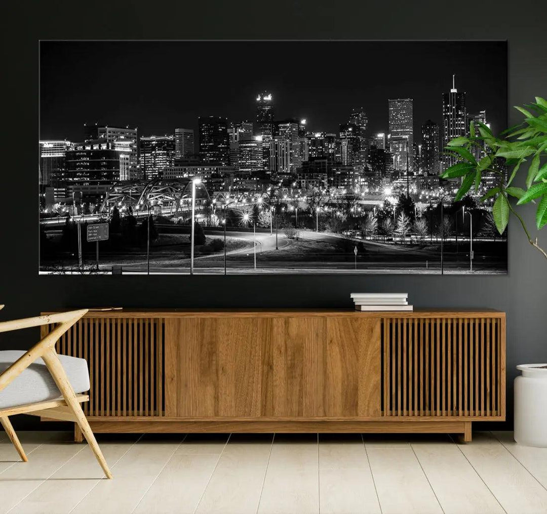 Denver Skyline Canvas Wall Art Print Modern Wall Decor