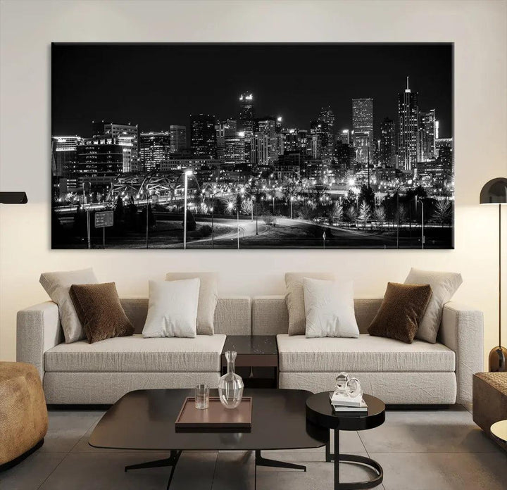 Denver Skyline Canvas Wall Art Print Modern Wall Decor