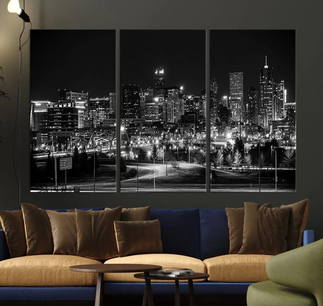 Denver Skyline Canvas Wall Art Print Modern Wall Decor