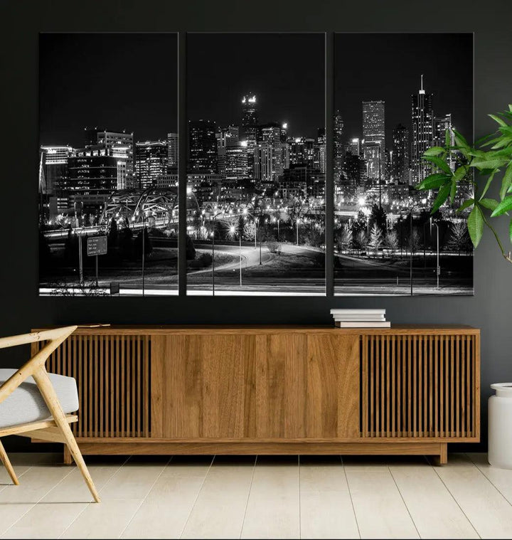 Denver Skyline Canvas Wall Art Print Modern Wall Decor