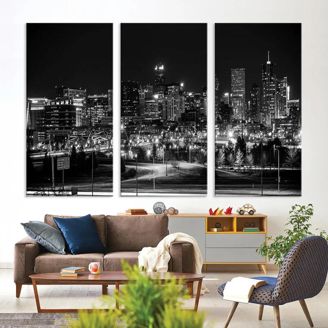 Denver Skyline Canvas Wall Art Print Modern Wall Decor