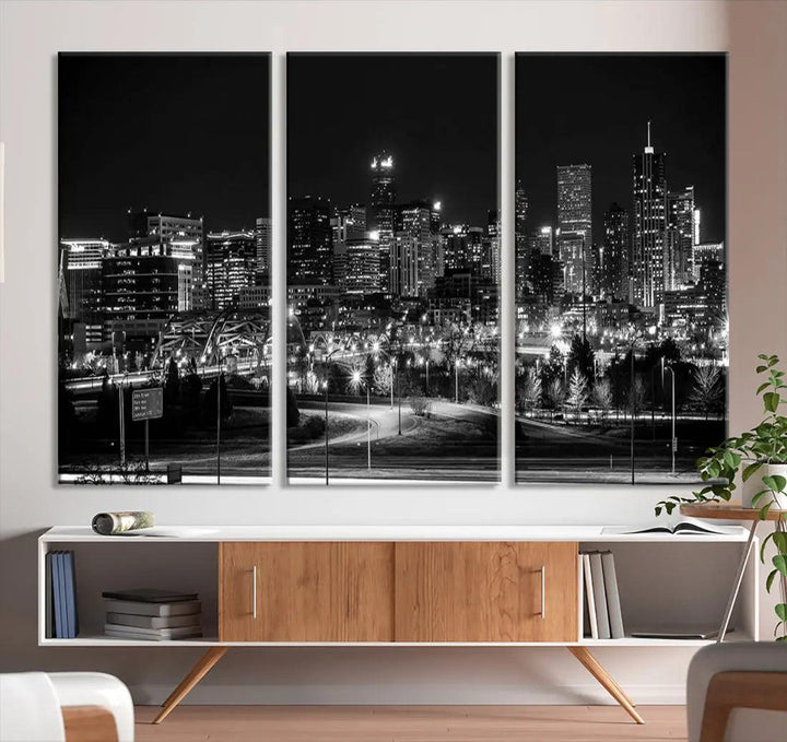 Denver Skyline Canvas Wall Art Print Modern Wall Decor