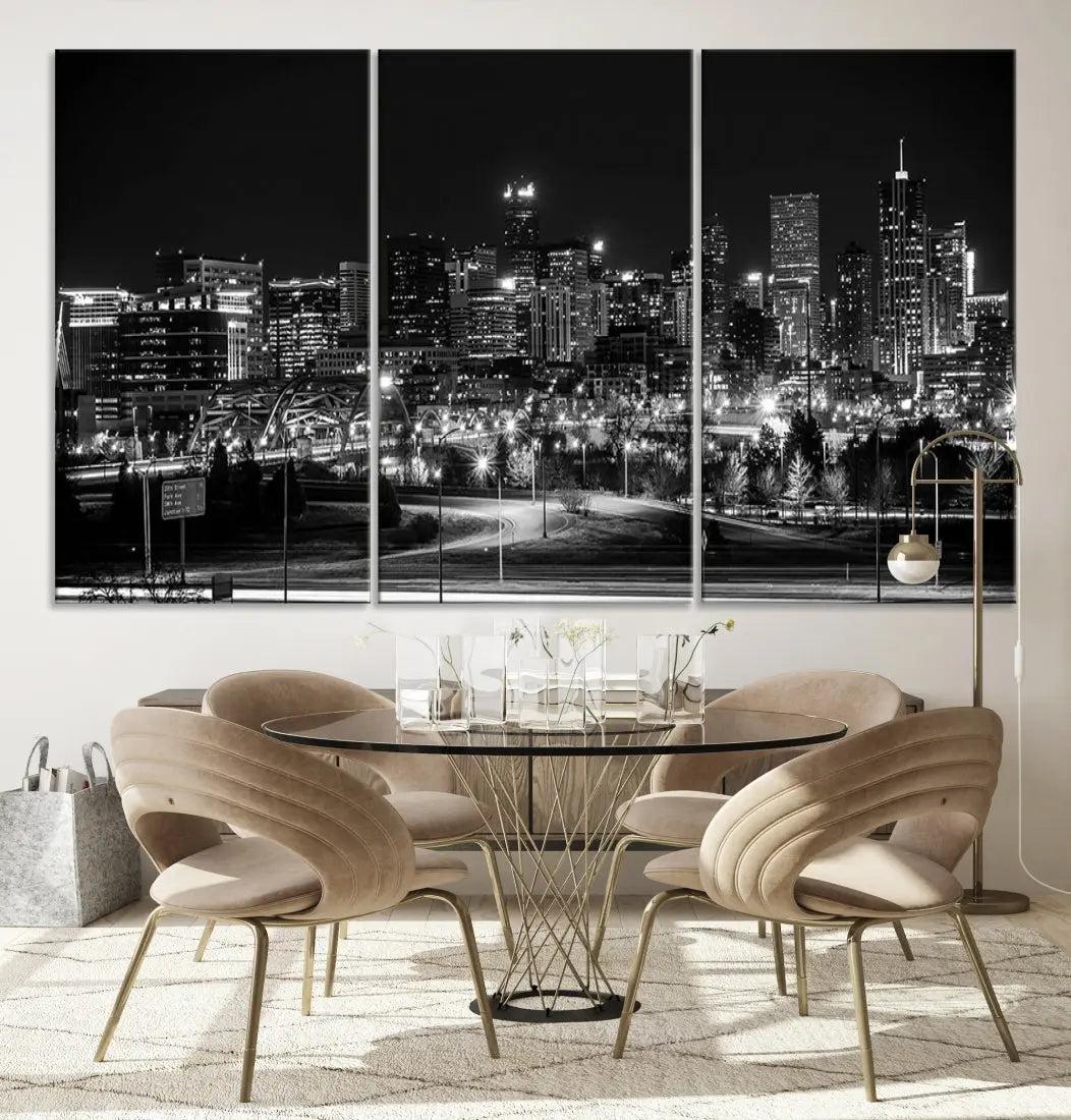 Denver Skyline Canvas Wall Art Print Modern Wall Decor