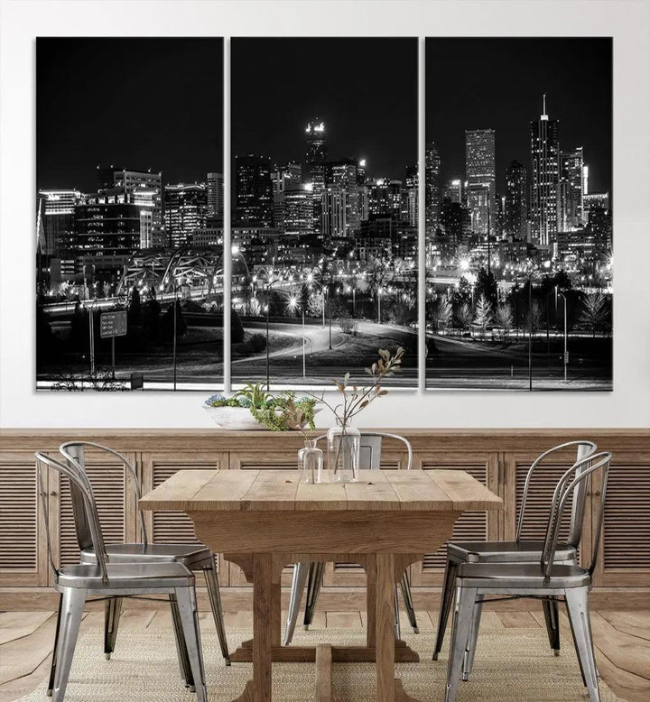 Denver Skyline Canvas Wall Art Print Modern Wall Decor