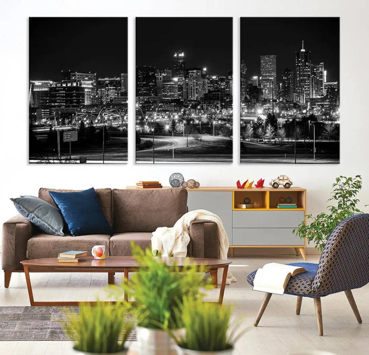 Denver Skyline Canvas Wall Art Print Modern Wall Decor