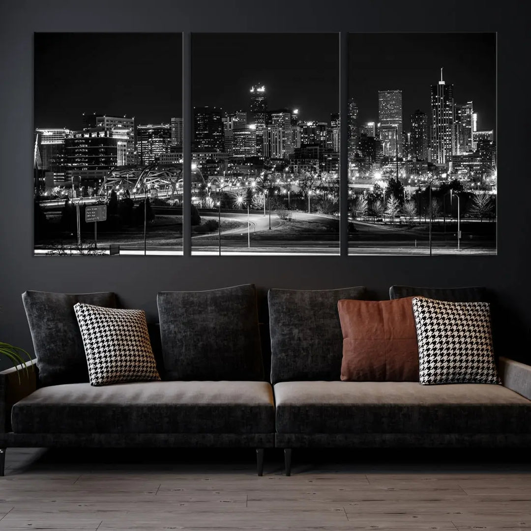 Denver Skyline Canvas Wall Art Print Modern Wall Decor