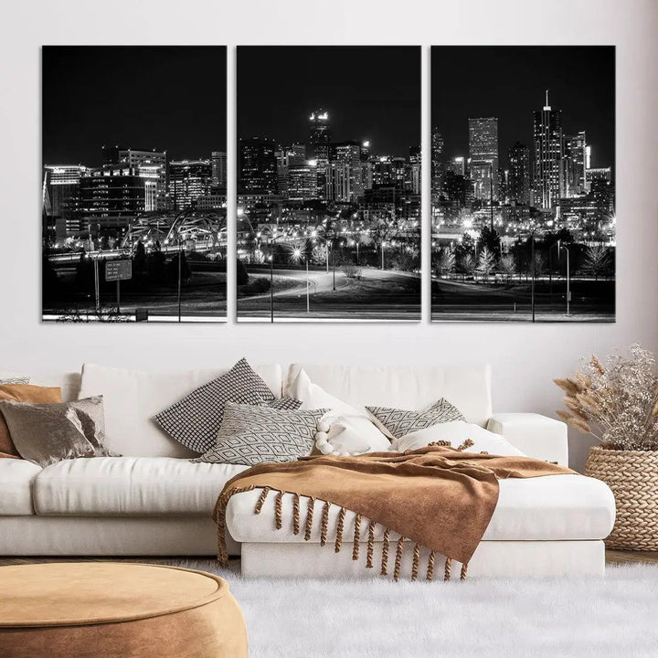 Denver Skyline Canvas Wall Art Print Modern Wall Decor