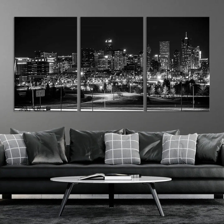 Denver Skyline Canvas Wall Art Print Modern Wall Decor