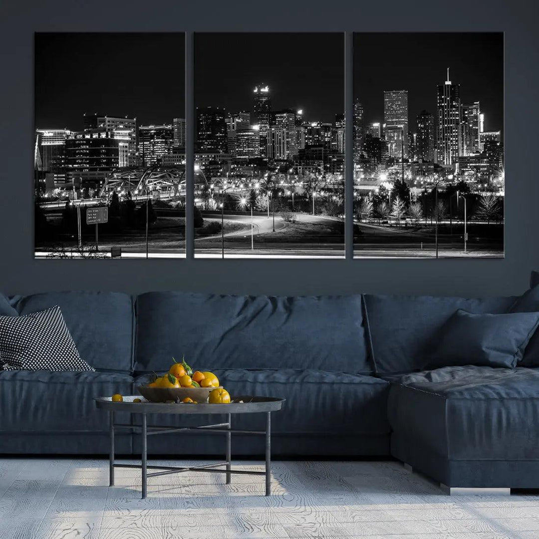 Denver Skyline Canvas Wall Art Print Modern Wall Decor