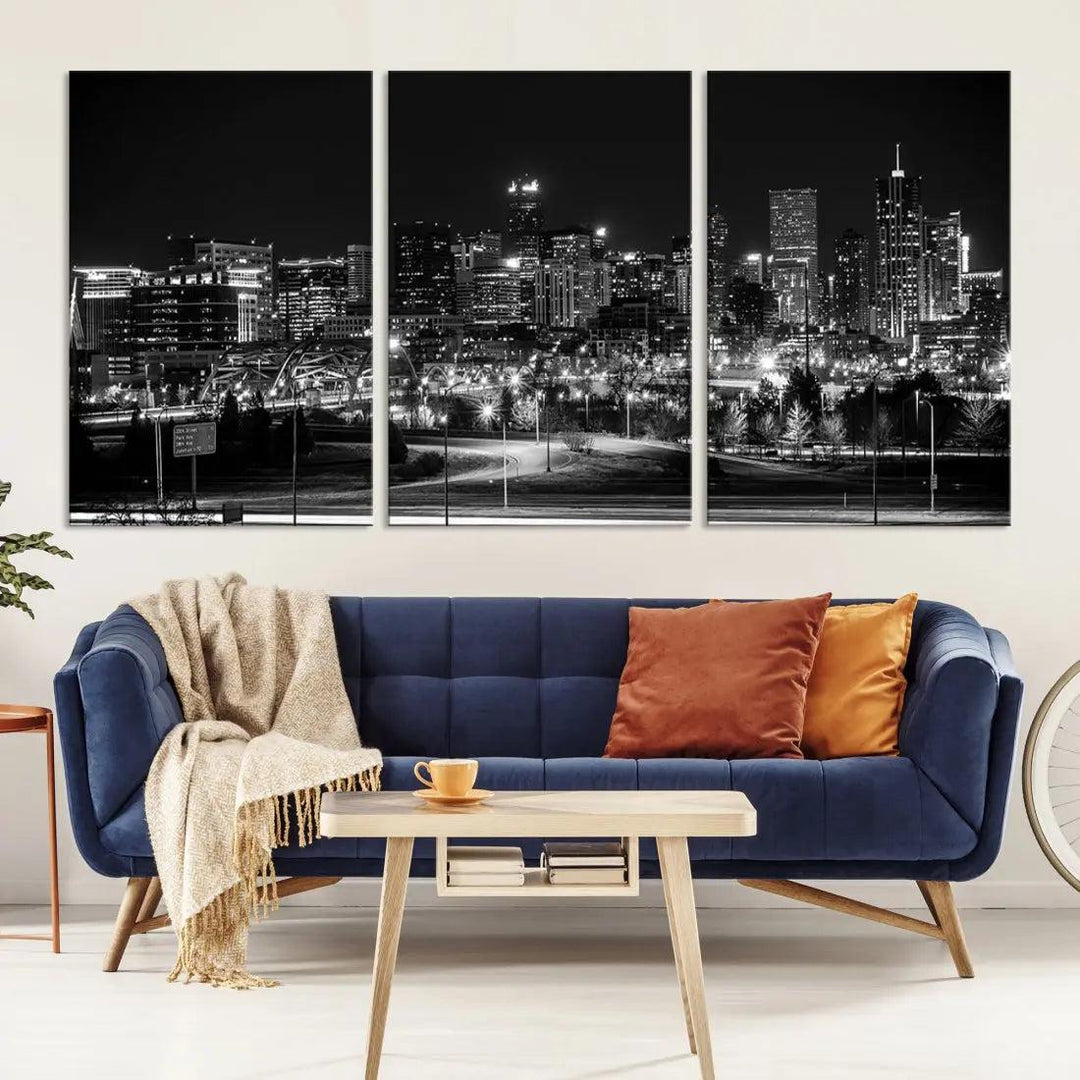 Denver Skyline Canvas Wall Art Print Modern Wall Decor