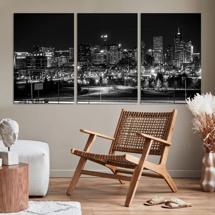 Denver Skyline Canvas Wall Art Print Modern Wall Decor