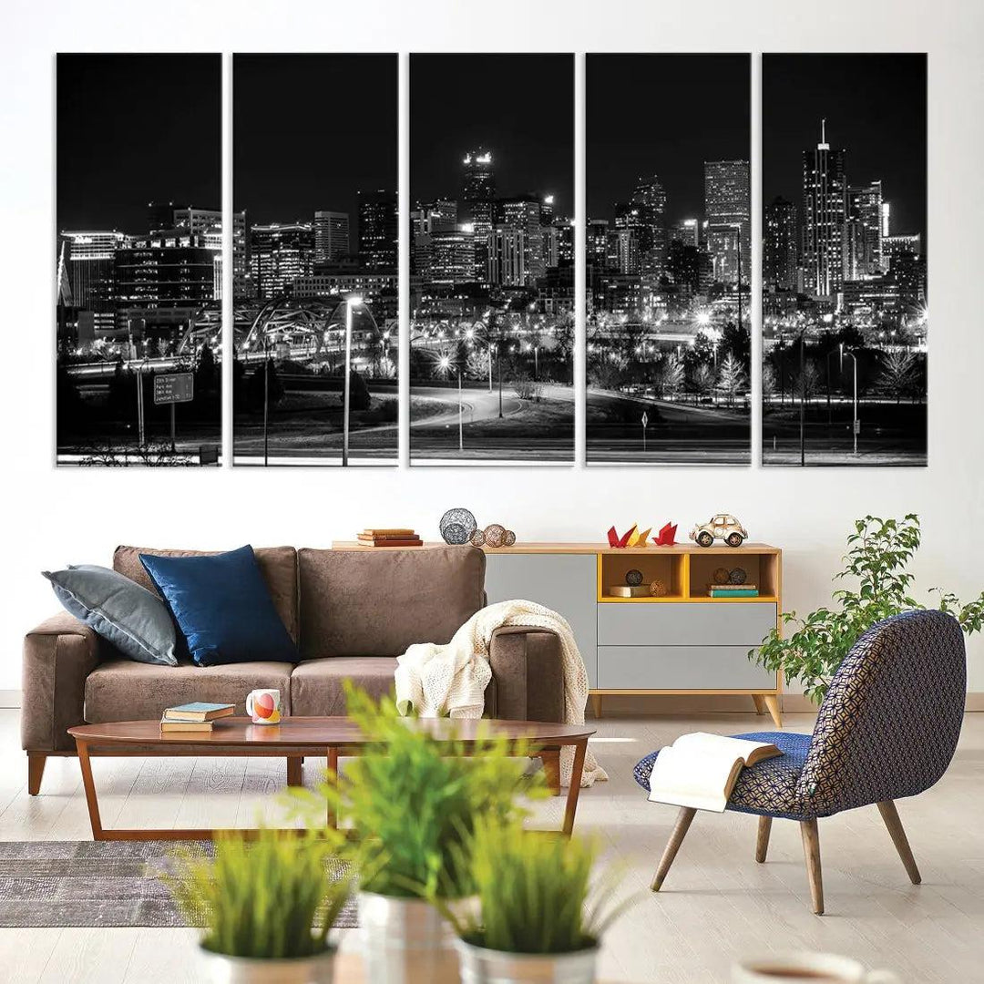 Denver Skyline Canvas Wall Art Print Modern Wall Decor