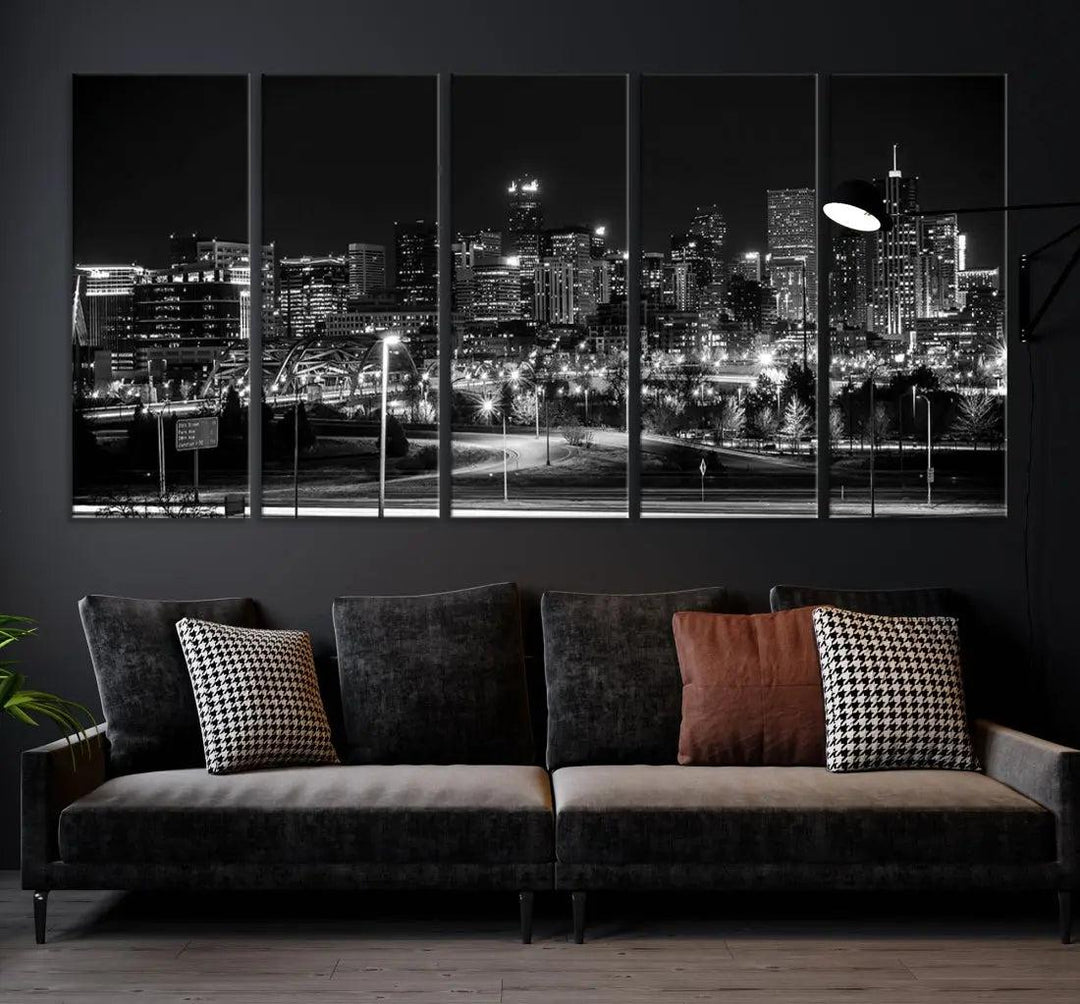 Denver Skyline Canvas Wall Art Print Modern Wall Decor