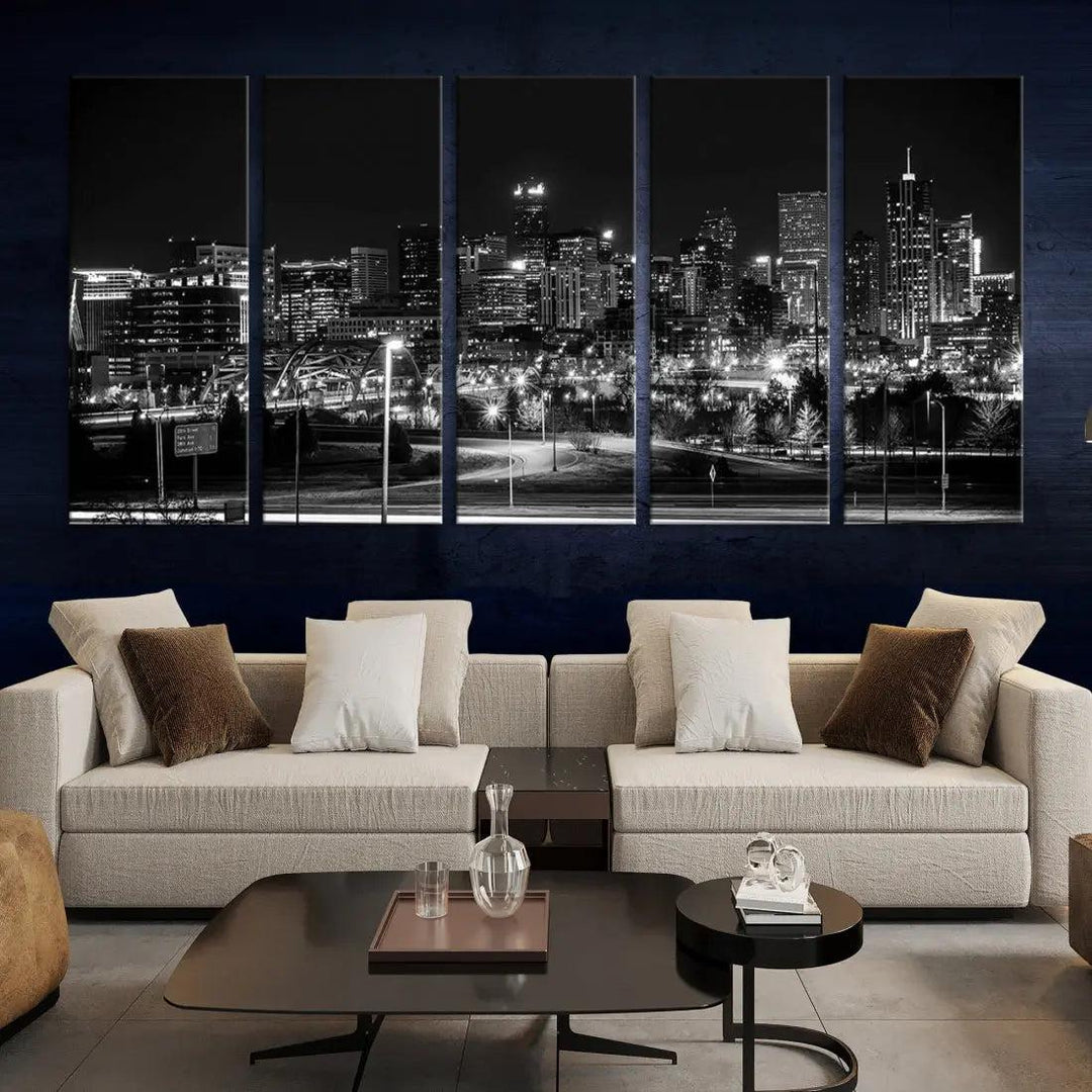 Denver Skyline Canvas Wall Art Print Modern Wall Decor