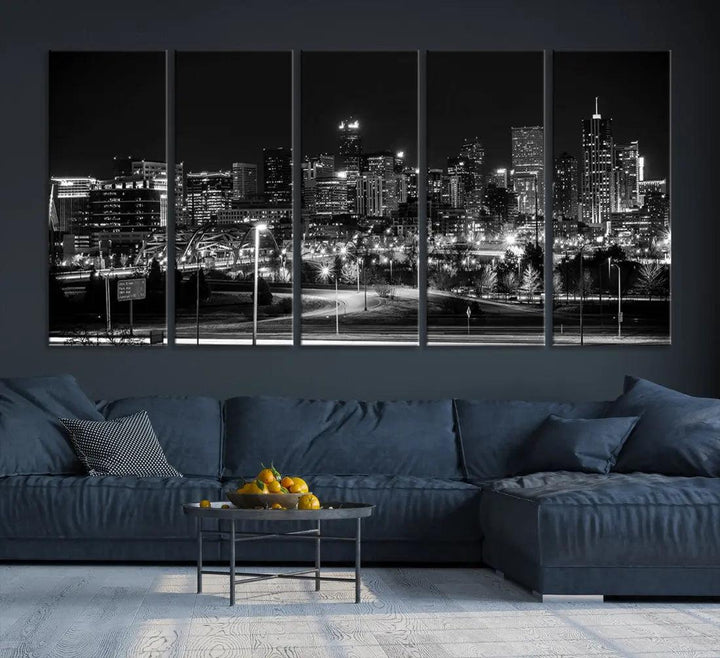 Denver Skyline Canvas Wall Art Print Modern Wall Decor