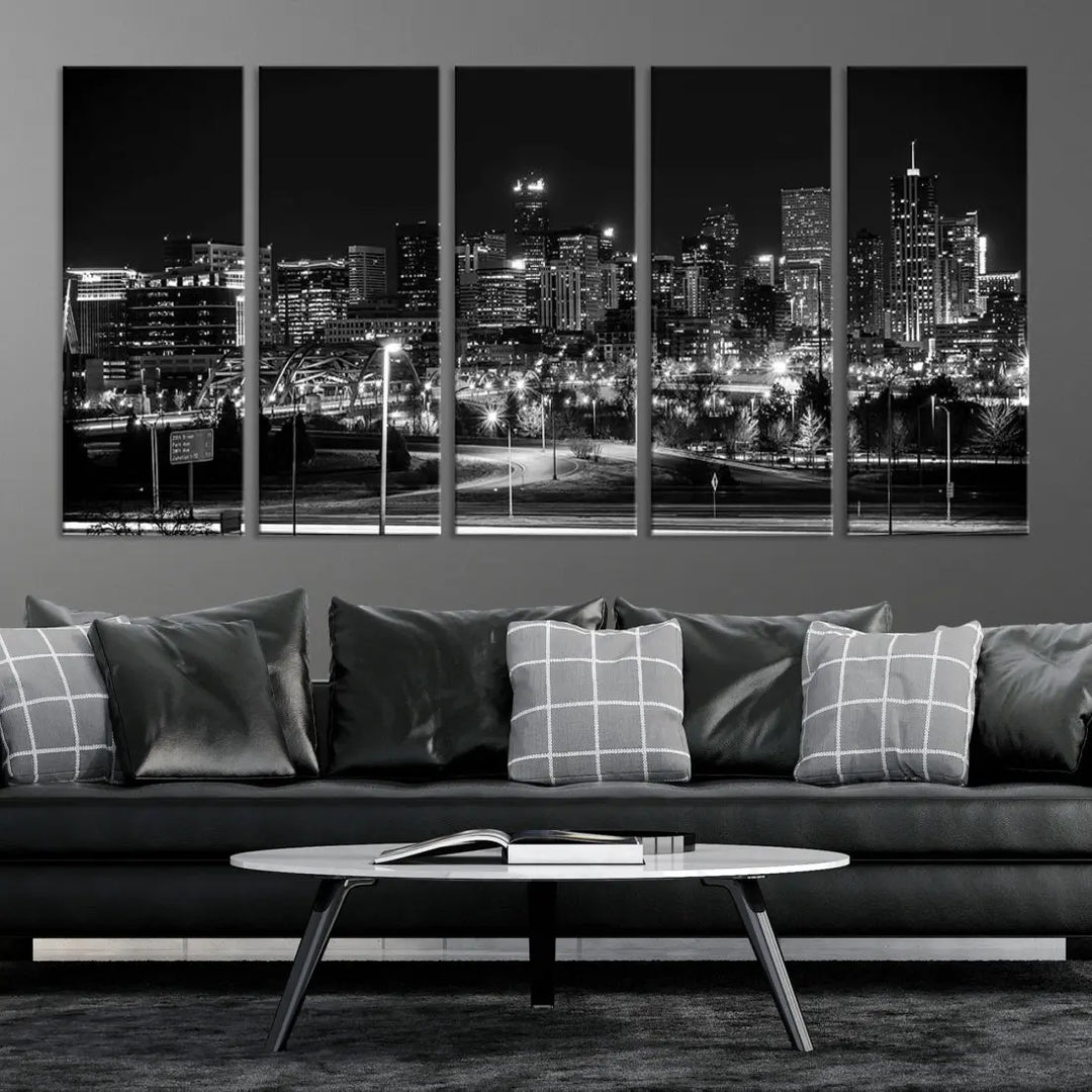 Denver Skyline Canvas Wall Art Print Modern Wall Decor