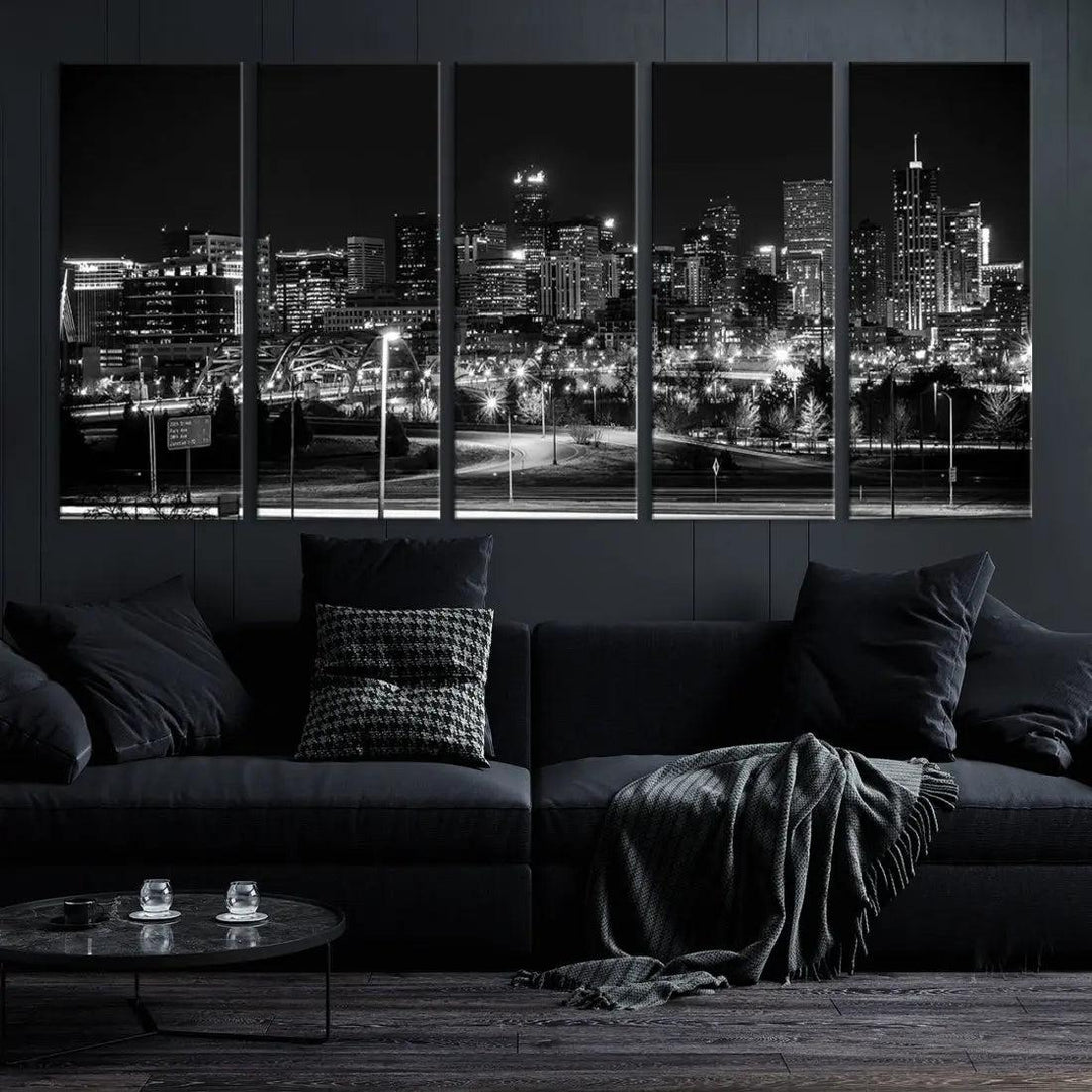 Denver Skyline Canvas Wall Art Print Modern Wall Decor