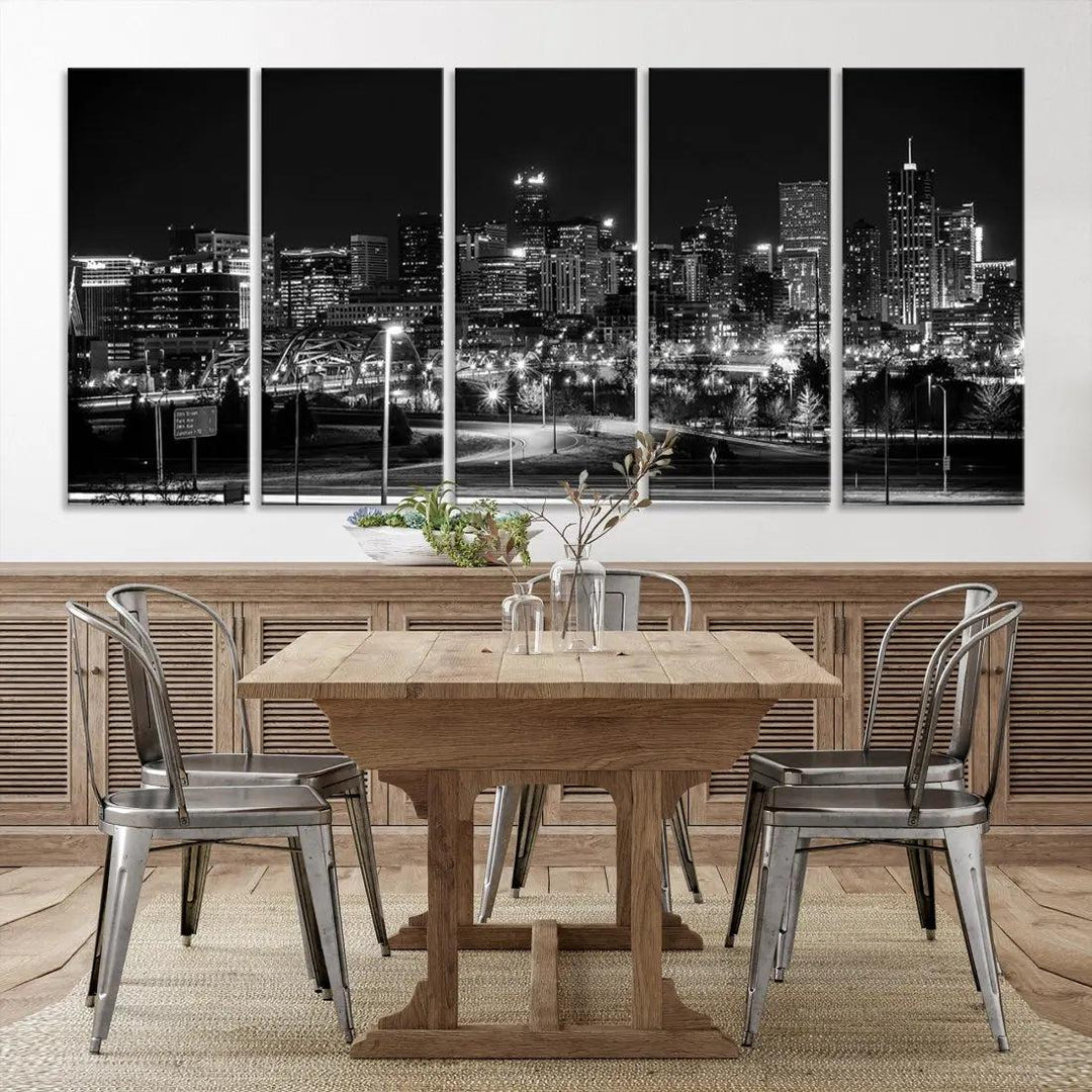 Denver Skyline Canvas Wall Art Print Modern Wall Decor