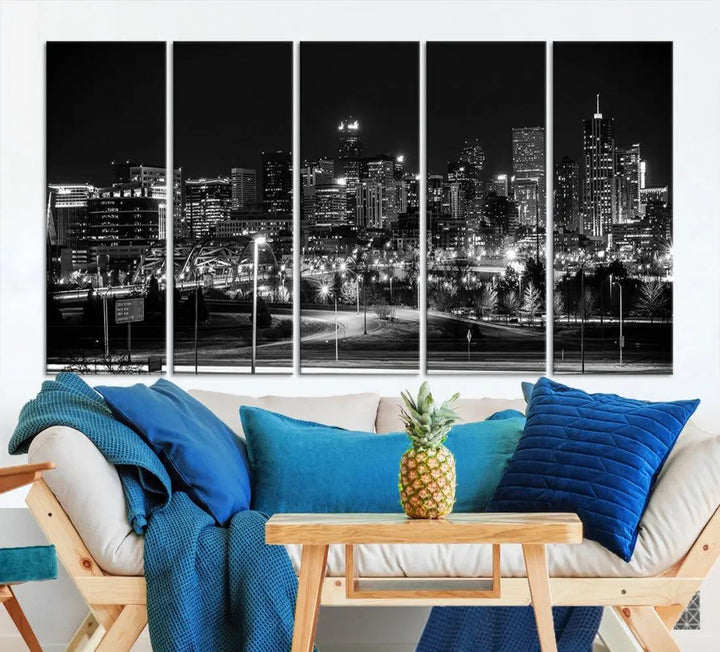 Denver Skyline Canvas Wall Art Print Modern Wall Decor