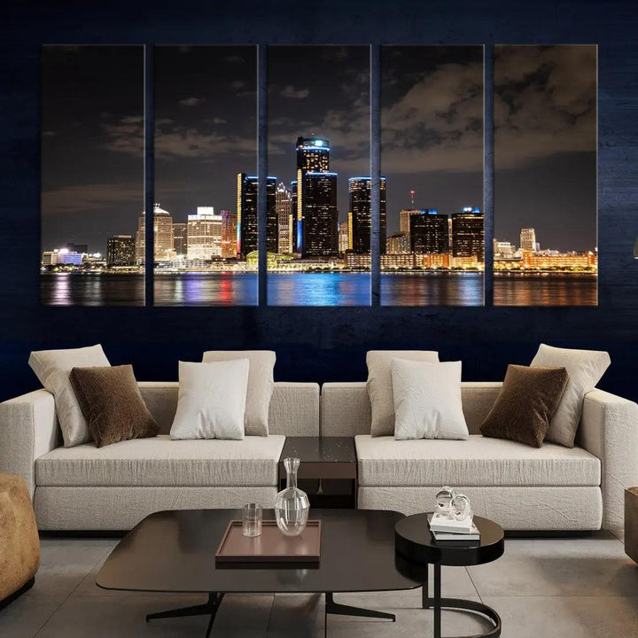 Detroit Ohio Canvas Wall Art Skyline Cityscape Canvas Print