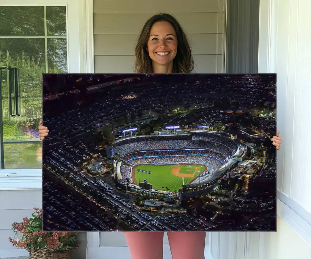 Dodger Baseball Stadium Wall Art Canvas Print