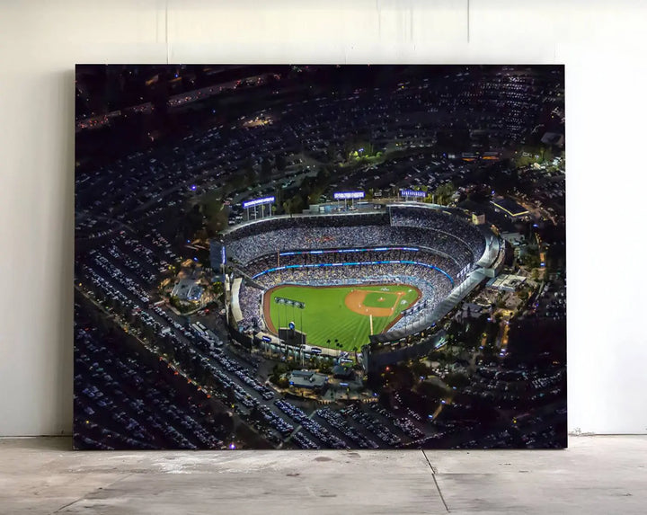 Dodger Baseball Stadium Wall Art Canvas Print