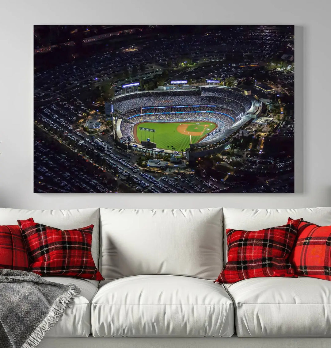 Dodger Baseball Stadium Wall Art Canvas Print