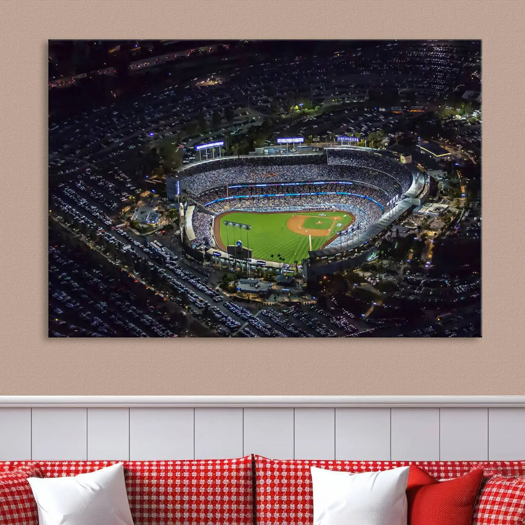 Dodger Baseball Stadium Wall Art Canvas Print